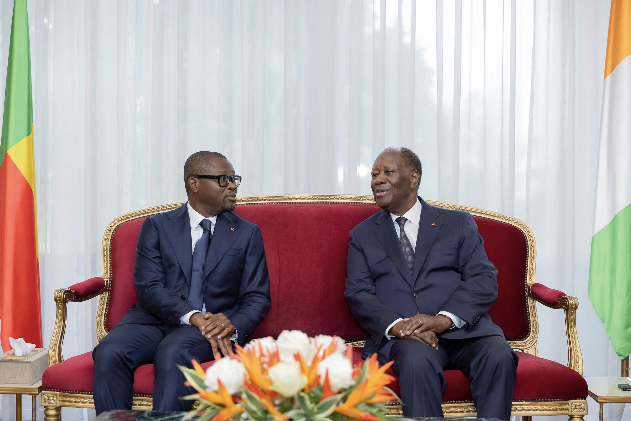Côte d’Ivoire, Bénin , Alassane Ouattara reçoit son homologue béninois Romuald Wadagni.