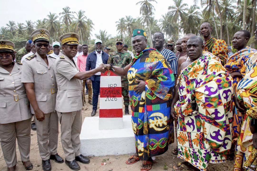 Frontière Côte d’Ivoire-Ghana : la borne zéro marque une nouvelle étape dans la délimitation 150 km de frontière terrestre progressivement matérialisés